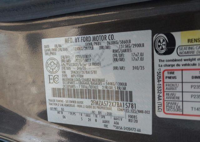2007 FORD FREESTAR SPORT
