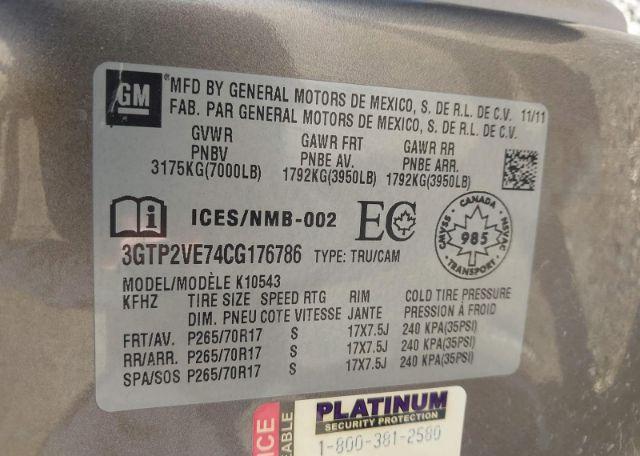 2012 GMC SIERRA K1500 SLE