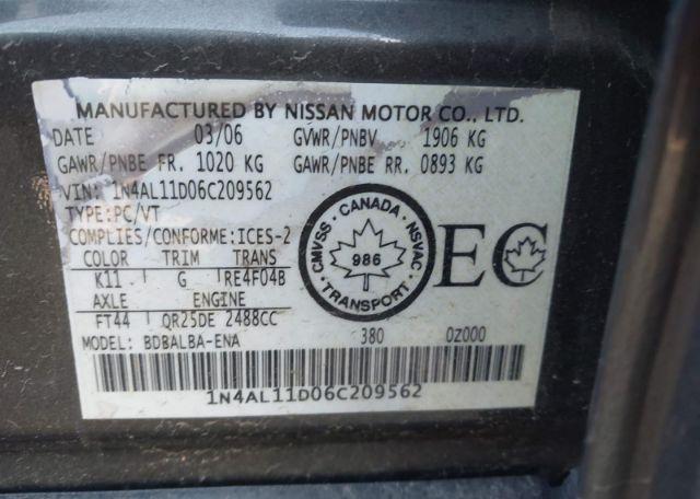 2006 NISSAN ALTIMA S