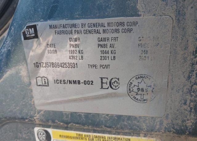 2009 CHEVROLET MALIBU 2LT