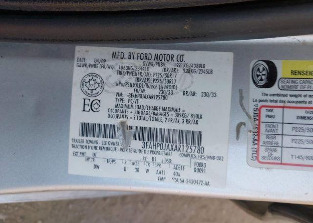 2010 FORD FUSION SEL