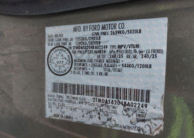 2004 FORD FREESTAR LIMITED