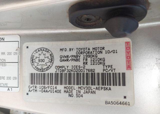 2002 TOYOTA CAMRY LE
