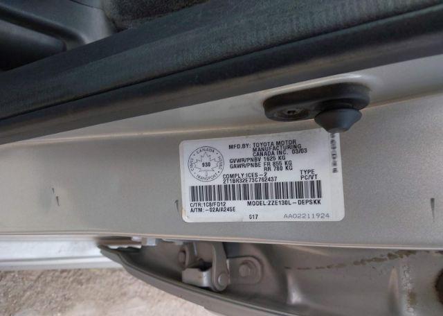 2003 TOYOTA COROLLA CE