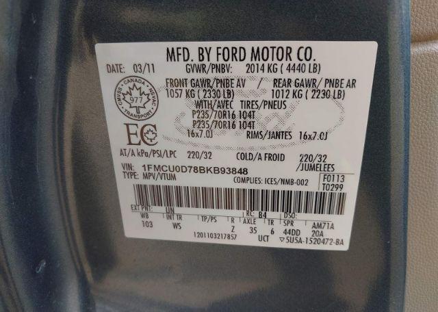 2011 FORD ESCAPE XLT