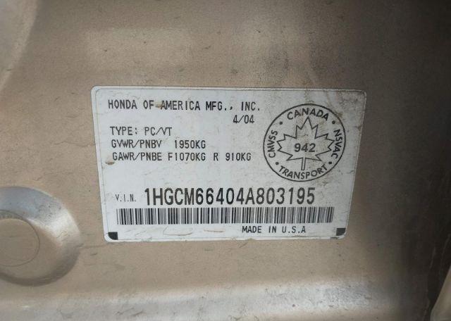 2004 HONDA ACCORD EX