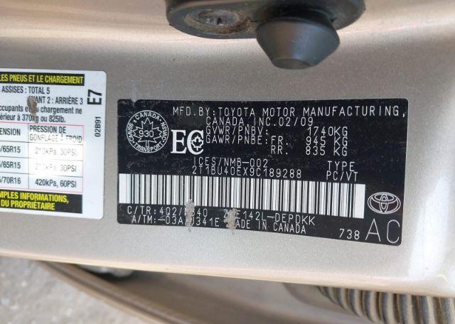 2009 TOYOTA COROLLA S