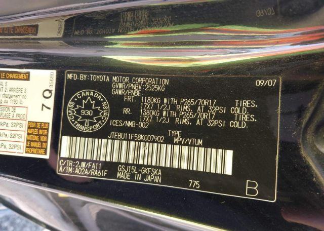 2008 TOYOTA FJ CRUISER