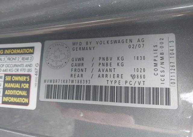 2007 VOLKSWAGEN RABBIT