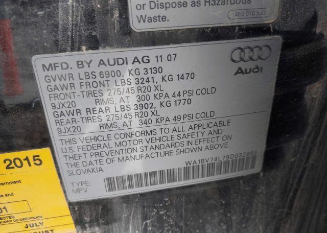 2008 AUDI Q7 4.2 QUATTRO PREMIUM