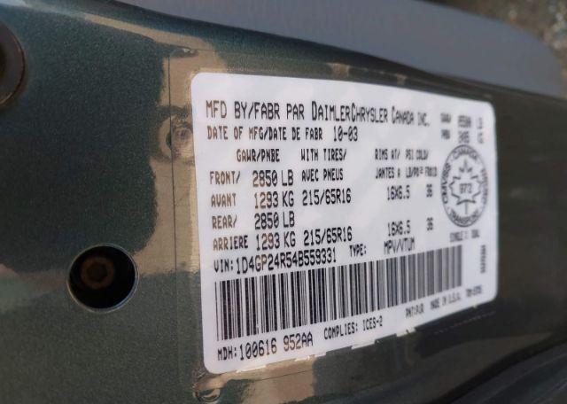 2004 DODGE GRAND CARAVAN SE