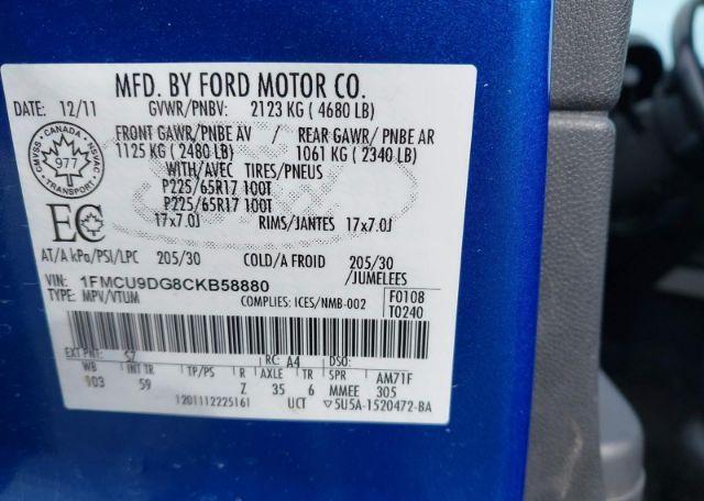 2012 FORD ESCAPE XLT