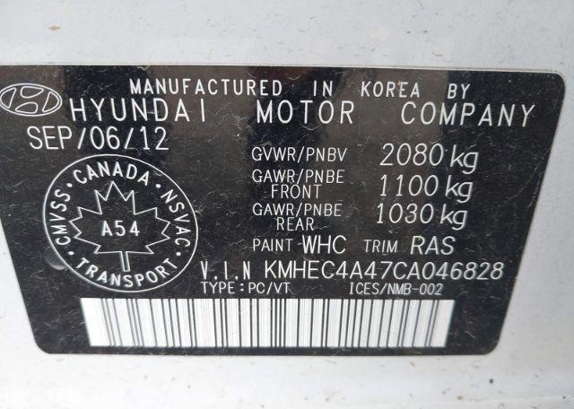 2012 HYUNDAI SONATA HYBRID