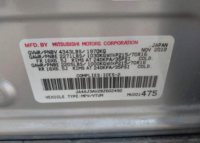 2011 MITSUBISHI RVR SE