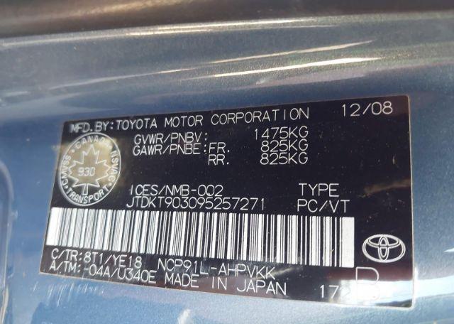 2009 TOYOTA YARIS