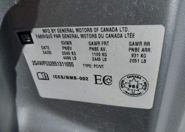 2005 BUICK ALLURE CX