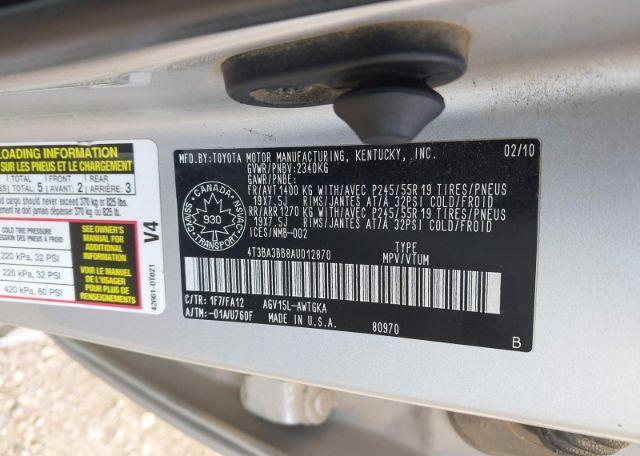 2010 TOYOTA VENZA