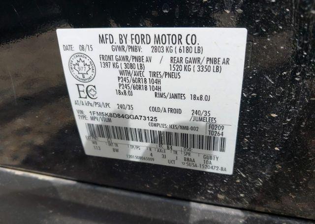 2016 FORD EXPLORER XLT