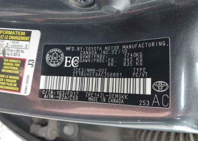 2010 TOYOTA COROLLA S