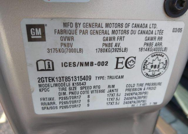 2005 GMC NEW SIERRA K1500
