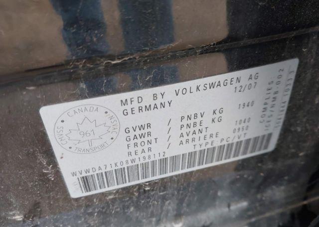 2008 VOLKSWAGEN RABBIT