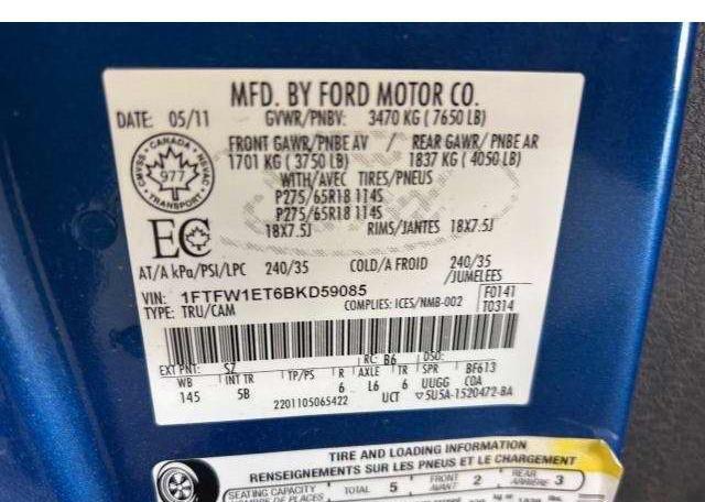 2011 FORD F150 SUPERCREW