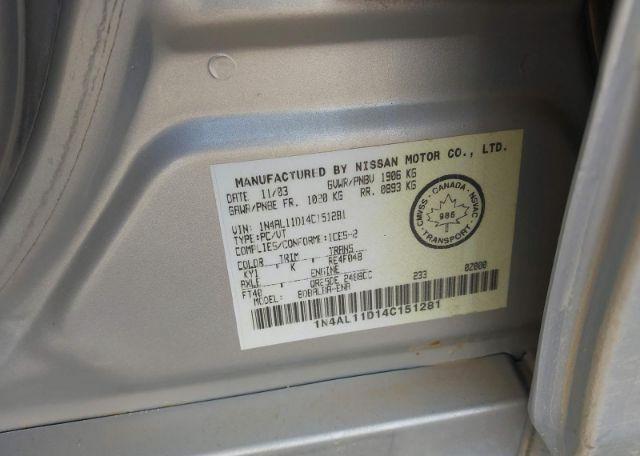 2004 NISSAN ALTIMA 2.5