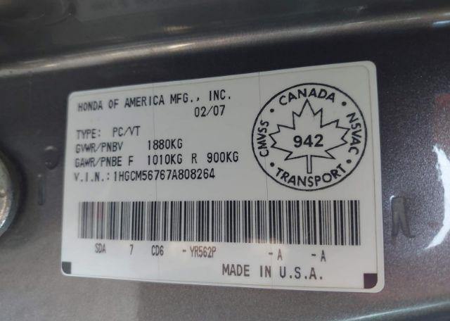 2007 HONDA ACCORD EX