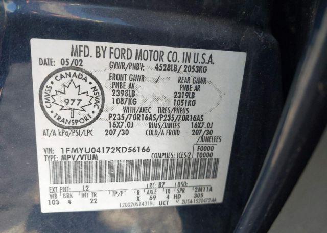 2002 FORD ESCAPE XLT