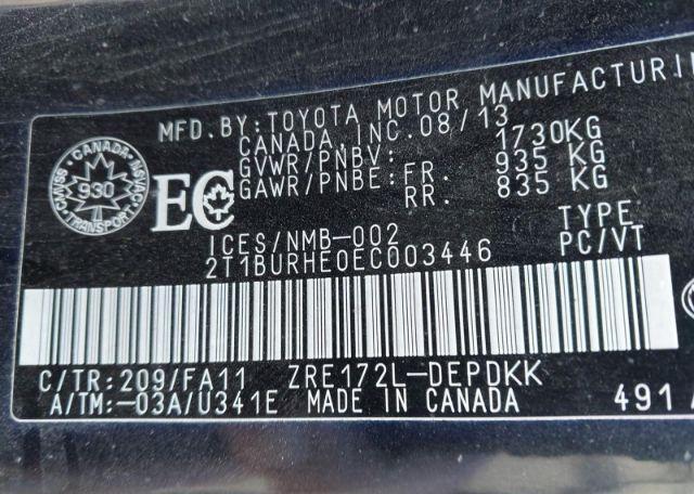 2014 TOYOTA COROLLA L