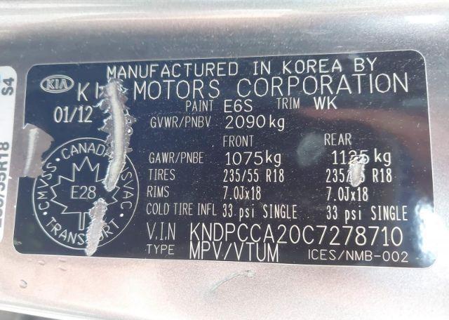 2012 KIA SPORTAGE EX