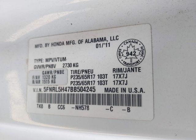 2011 HONDA ODYSSEY EX