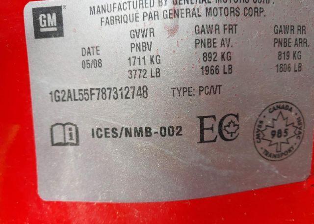 2008 PONTIAC G5 SE