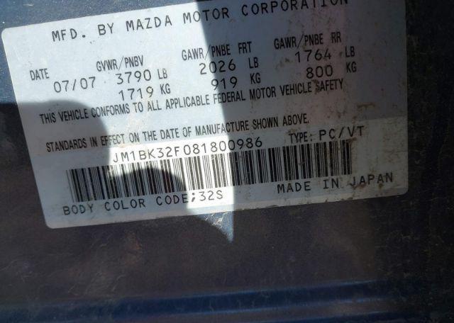 2008 MAZDA 3 I