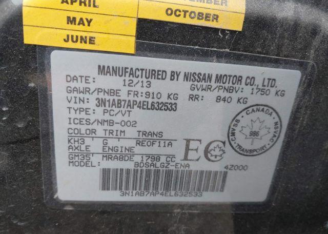 2014 NISSAN SENTRA S