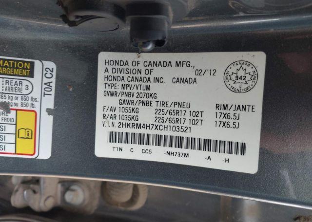 2012 HONDA CR-V EXL