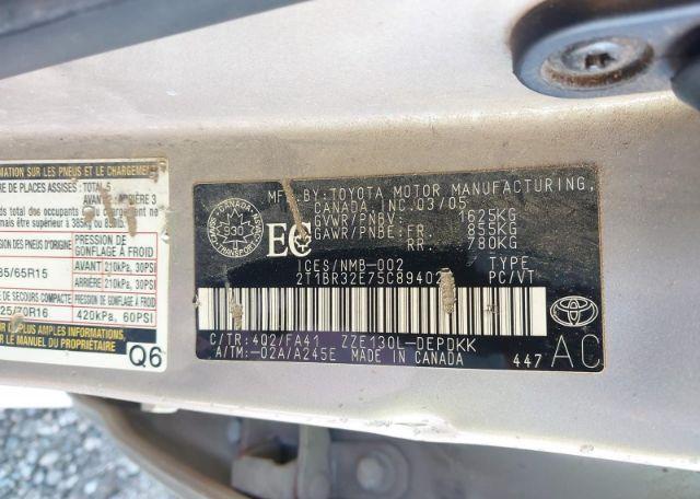 2005 TOYOTA COROLLA CE