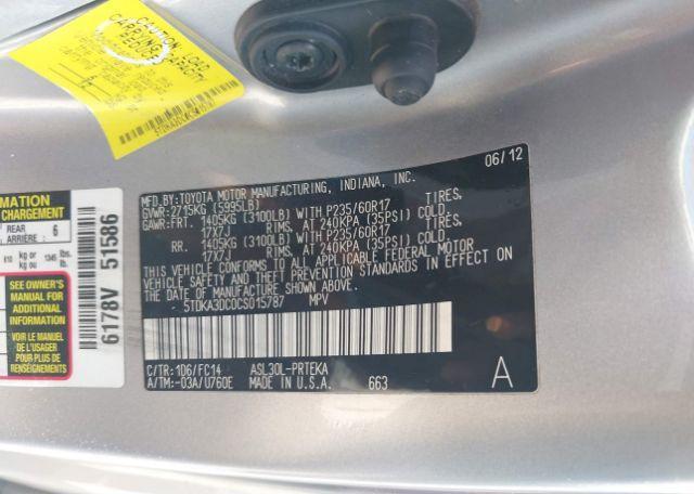 2012 TOYOTA SIENNA
