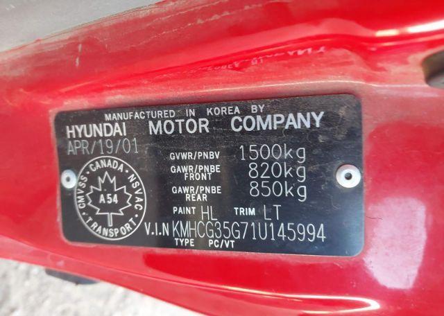 2001 HYUNDAI ACCENT GS