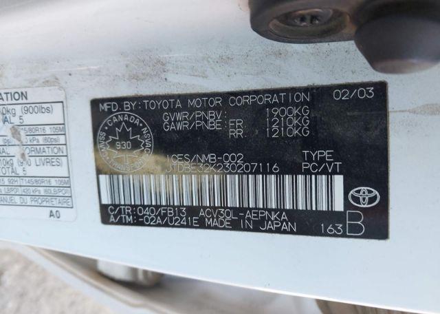 2003 TOYOTA CAMRY LE