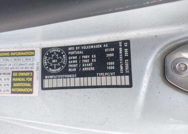 2007 VOLKSWAGEN EOS