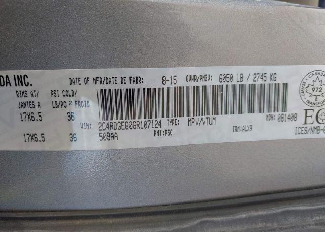 2016 DODGE GRAND CARAVAN R
