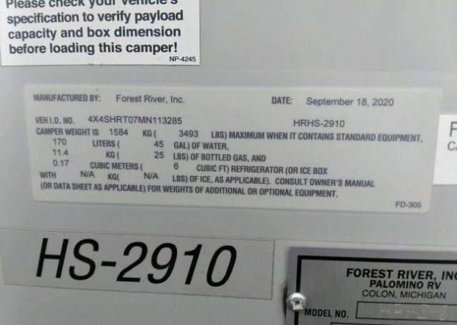 2021 PALOMINO CARAVAN PORTEE