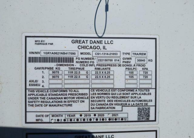 2022 GREAT DANE TRAILERS DRY VAN