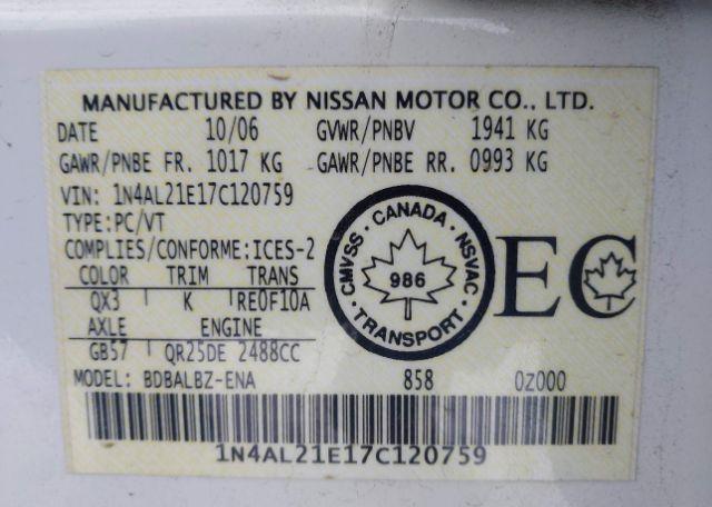 2007 NISSAN ALTIMA 2.5