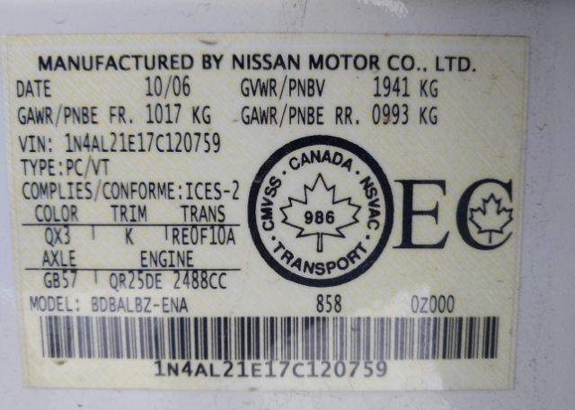 2007 NISSAN ALTIMA 2.5