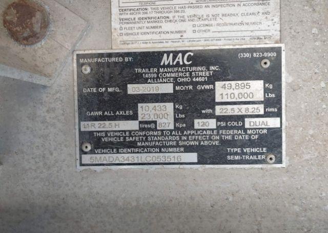 2020 MAC TRAILER MFG MAC TRAILER MFG