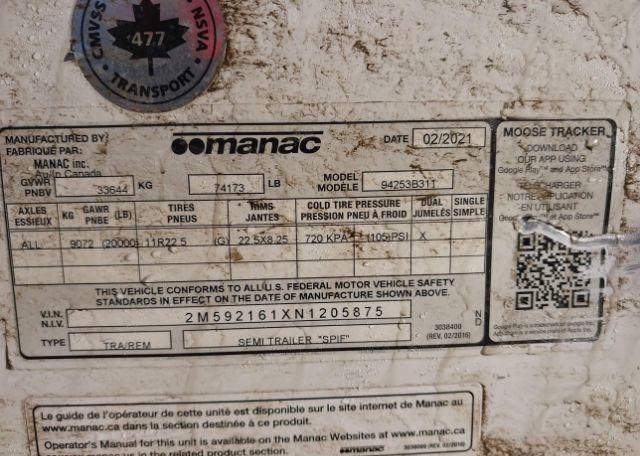 2022 MANAC INC VAN TRAILER