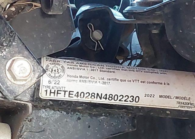 2022 HONDA TRX420 FM