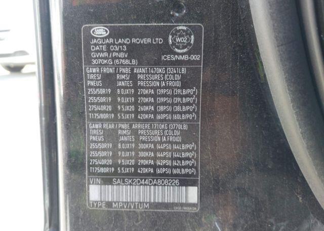 2013 LAND ROVER RANGE ROVER SPORT LUX